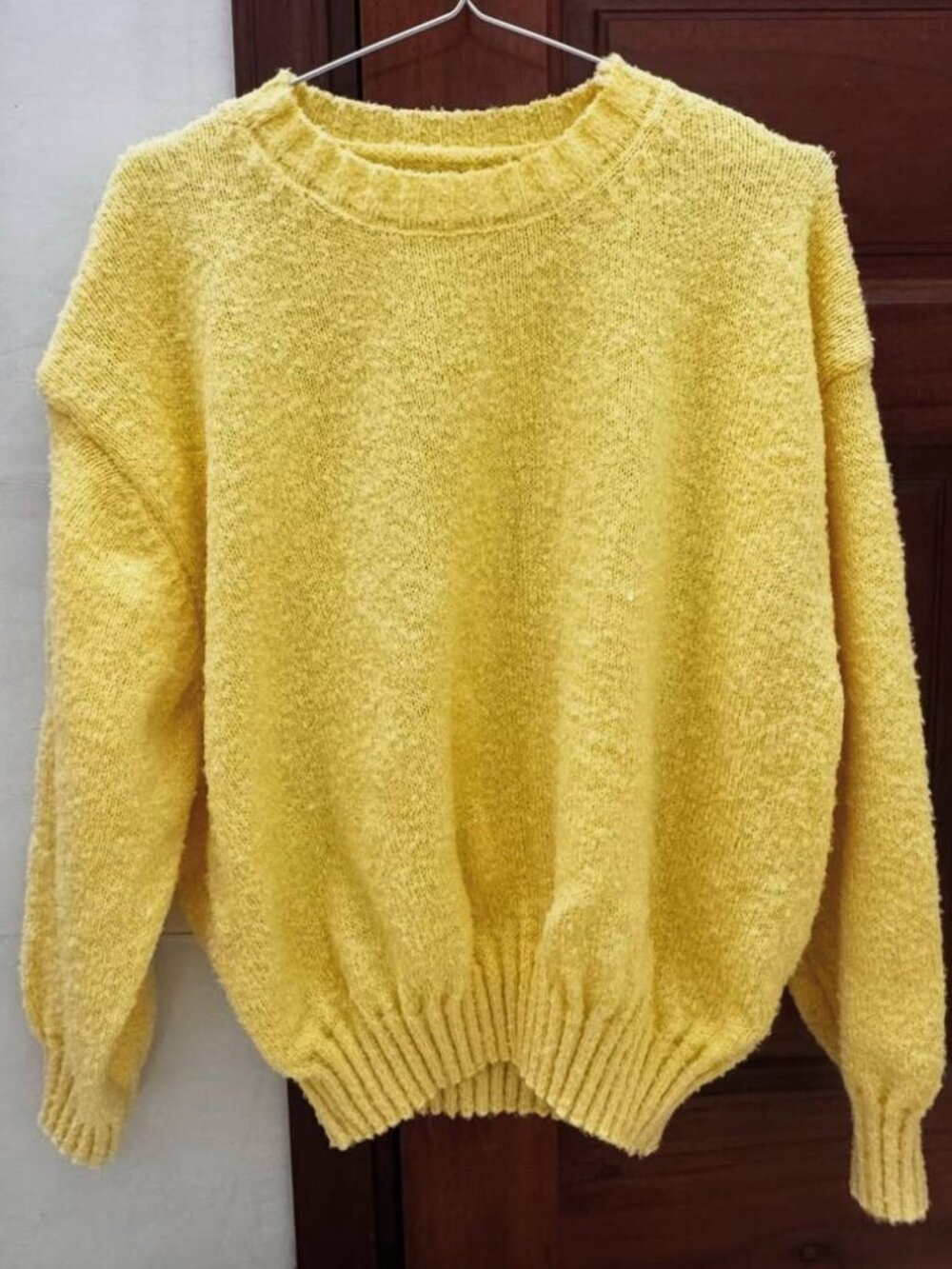 Yellow Knit Crew Neck Sweater